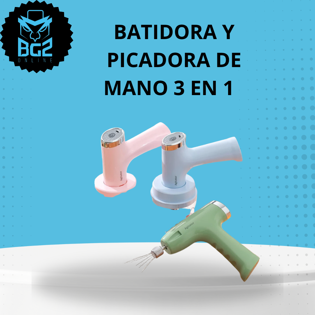 BATIDORA Y PICADORA DE MANO 3 EN 1